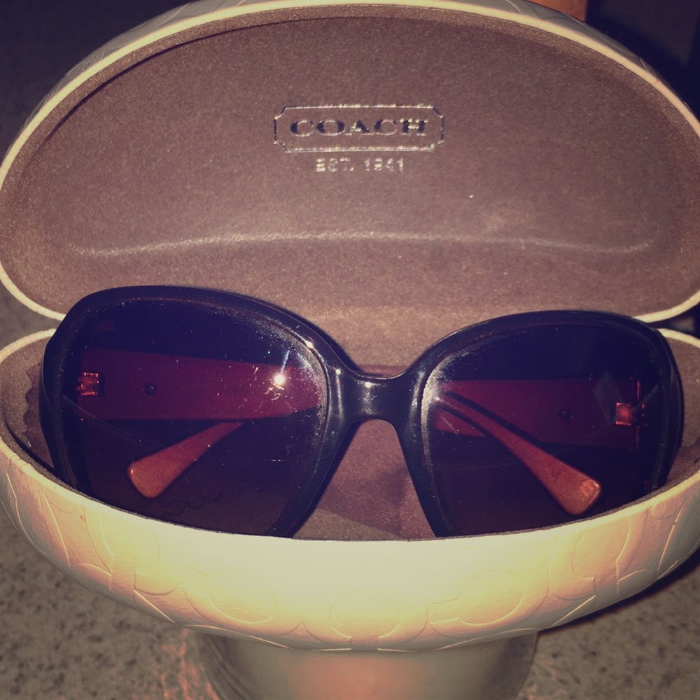 Beautiful brown coach sunglasses! With coach case!